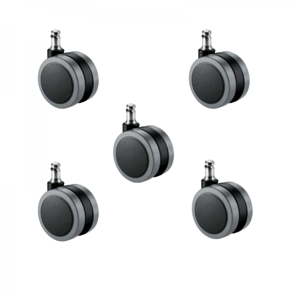 65 mm weiche Nylonräder. Packen Sie 5 Einheiten. 65 mm weiche Nylonräder. Packen Sie 5 Einheiten.